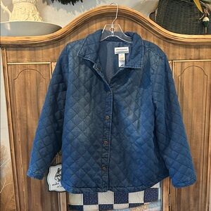 Alfred Dunner Blue Quilted Jacket